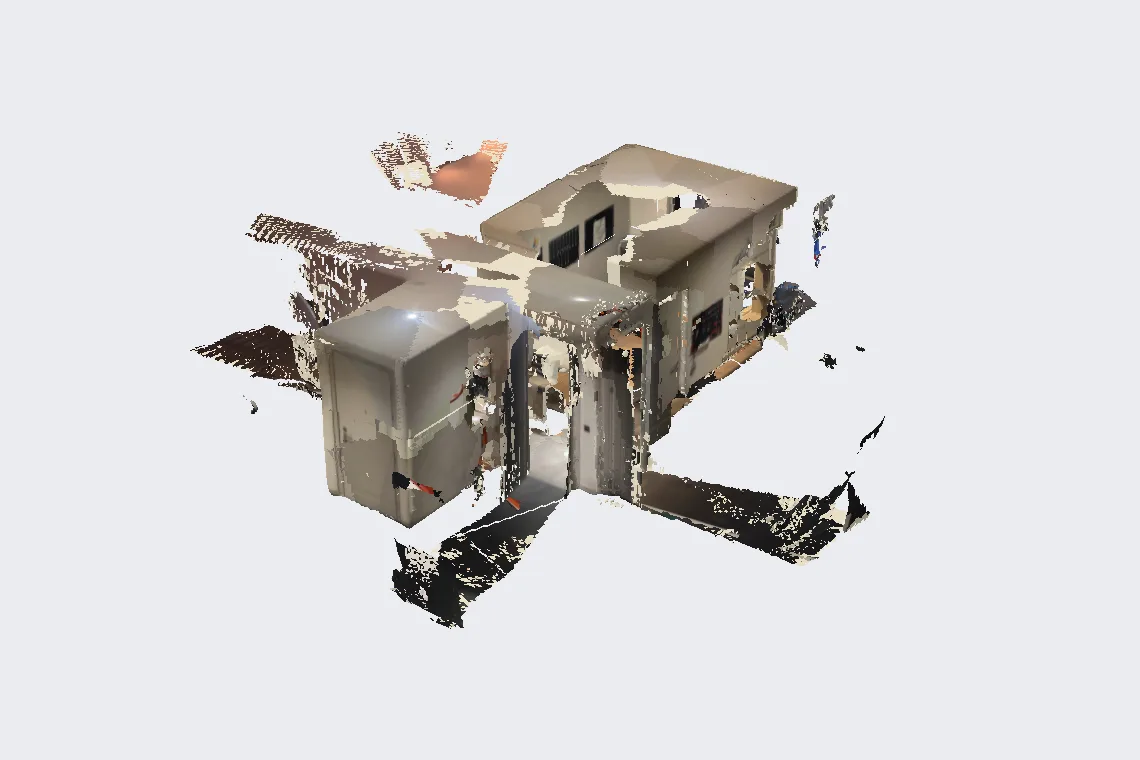 Actual textured room capture from SpaceCraft, including incomplete surfaces